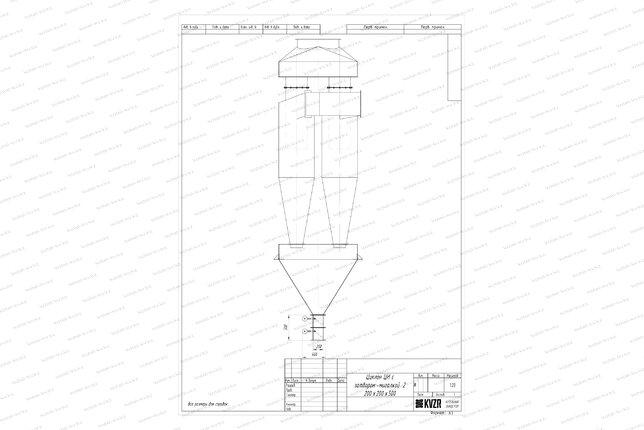 Чертеж циклона ЦН с затвором Мигалка